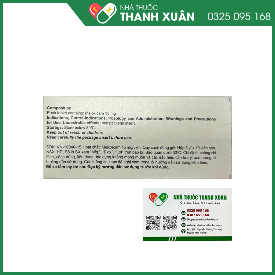 Meloxicam-Teva 7,5mg thuốc chống viêm xương khớp